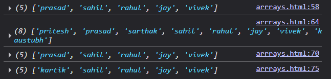 JavaScript Operator Console Output